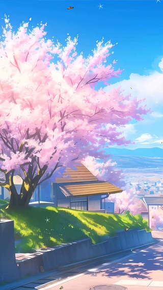 护眼白云樱花树木