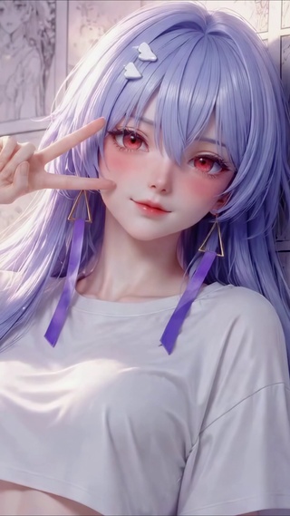 温柔紫发二次元美少女