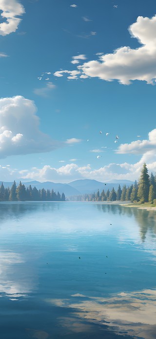 大自然风景山川河流湖泊风水图