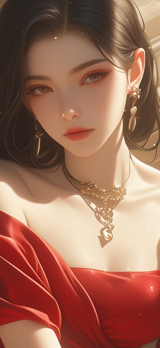 4K 红衣古风美女 10