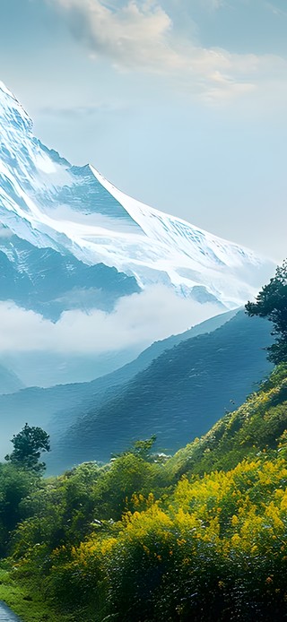 远处的雪山