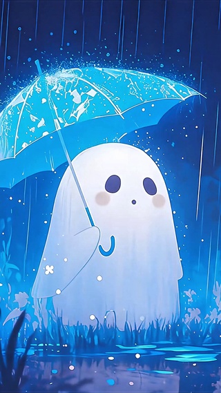 幽蓝雨夜