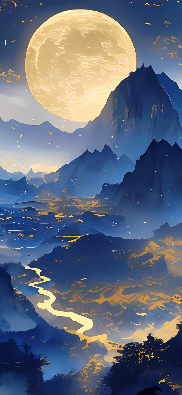 4K 皓月鎏金山河