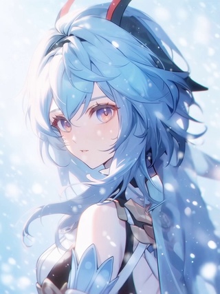 霜蓝雪影