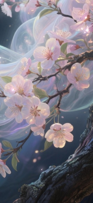 桃花灼灼映灵纱