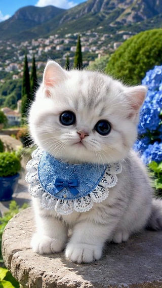 滨海花园可爱小猫咪