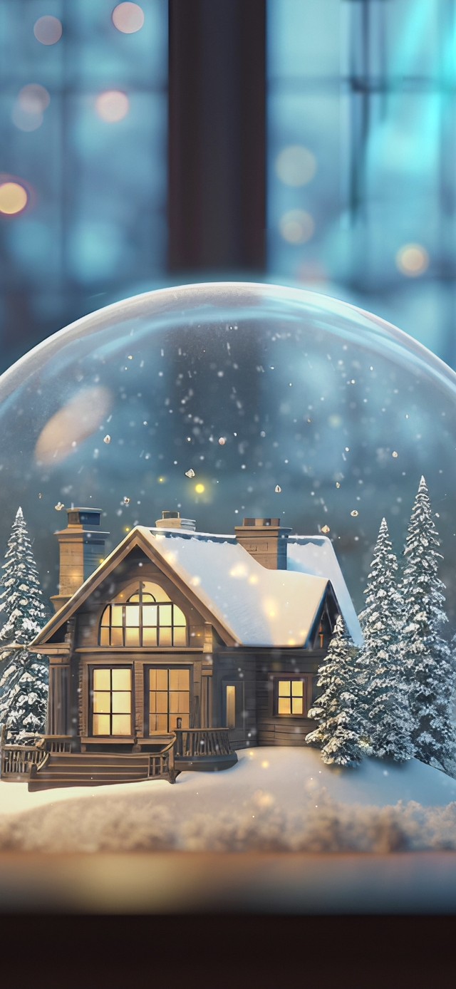 冬季小屋水晶球
