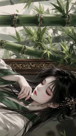 竹林雅韵国风少女