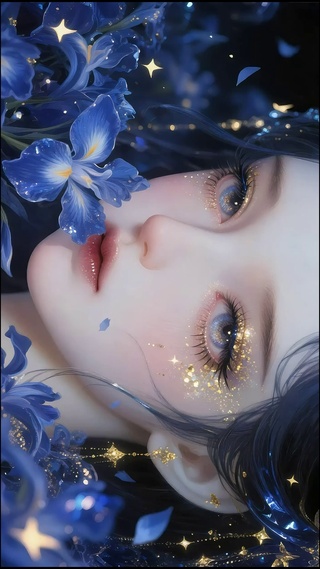蓝色系-梦幻古风少女