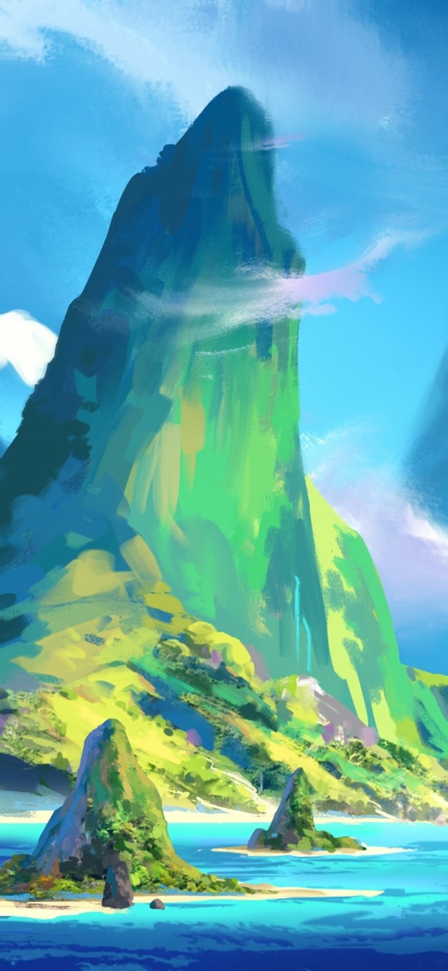 水彩·海岛风景