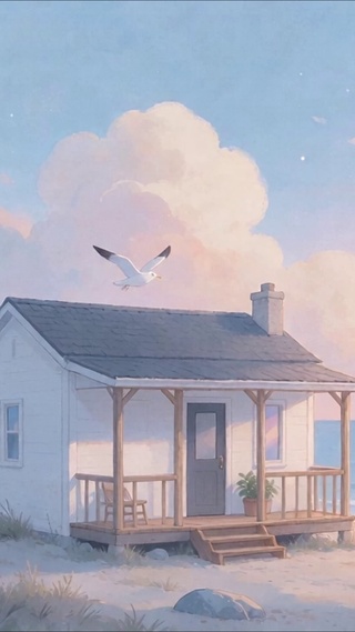 海畔白屋