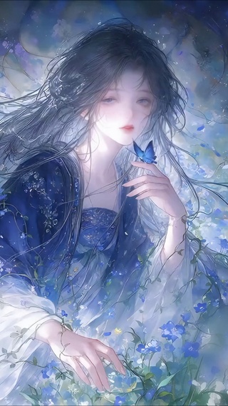 克莱因蓝花藤深海幻蝶少女