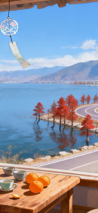 窗外的苍山洱海