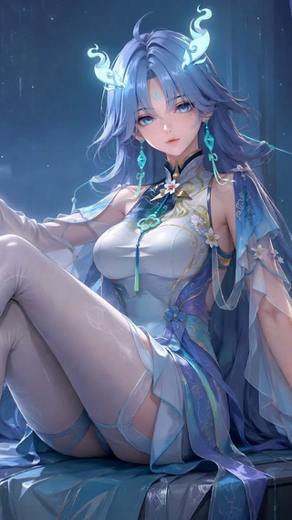 雨夜都市窗边美女清宵