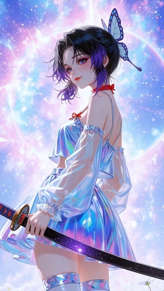 甜美星空下的蝶刃少女蝴蝶忍