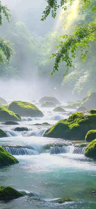 护眼森林溪水