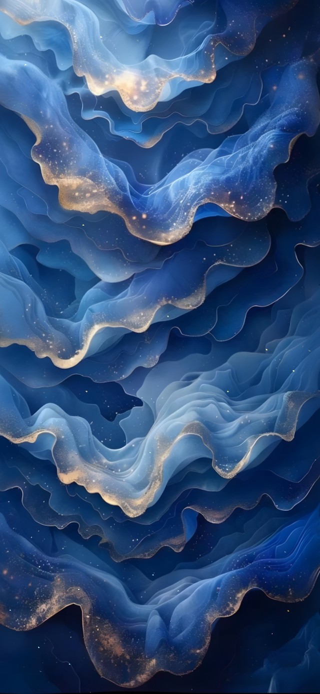 4K高级感蓝色鎏金艺术