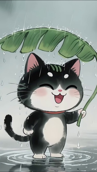水墨雨天喵星人
