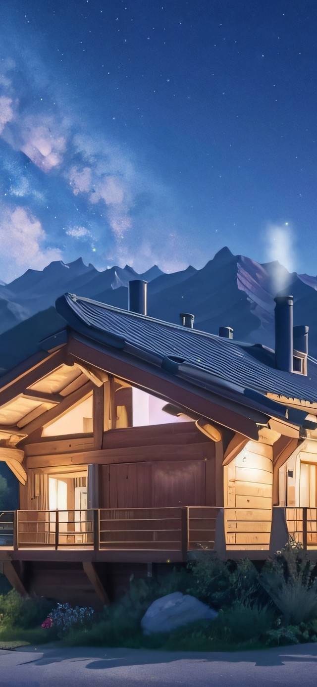 夜间的袅袅炊烟