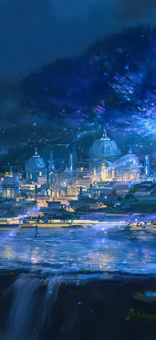 4K唯美国风古镇夜景