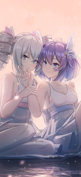 清纯月色下女孩