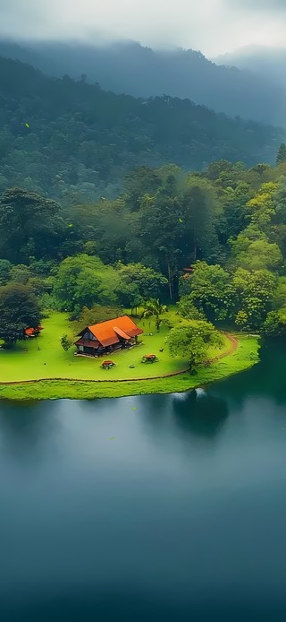 森林湖水人家