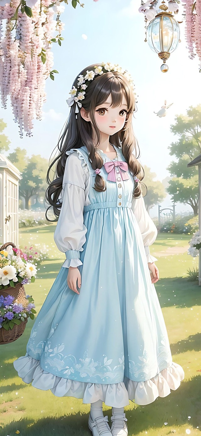 紫藤花下的小萝莉