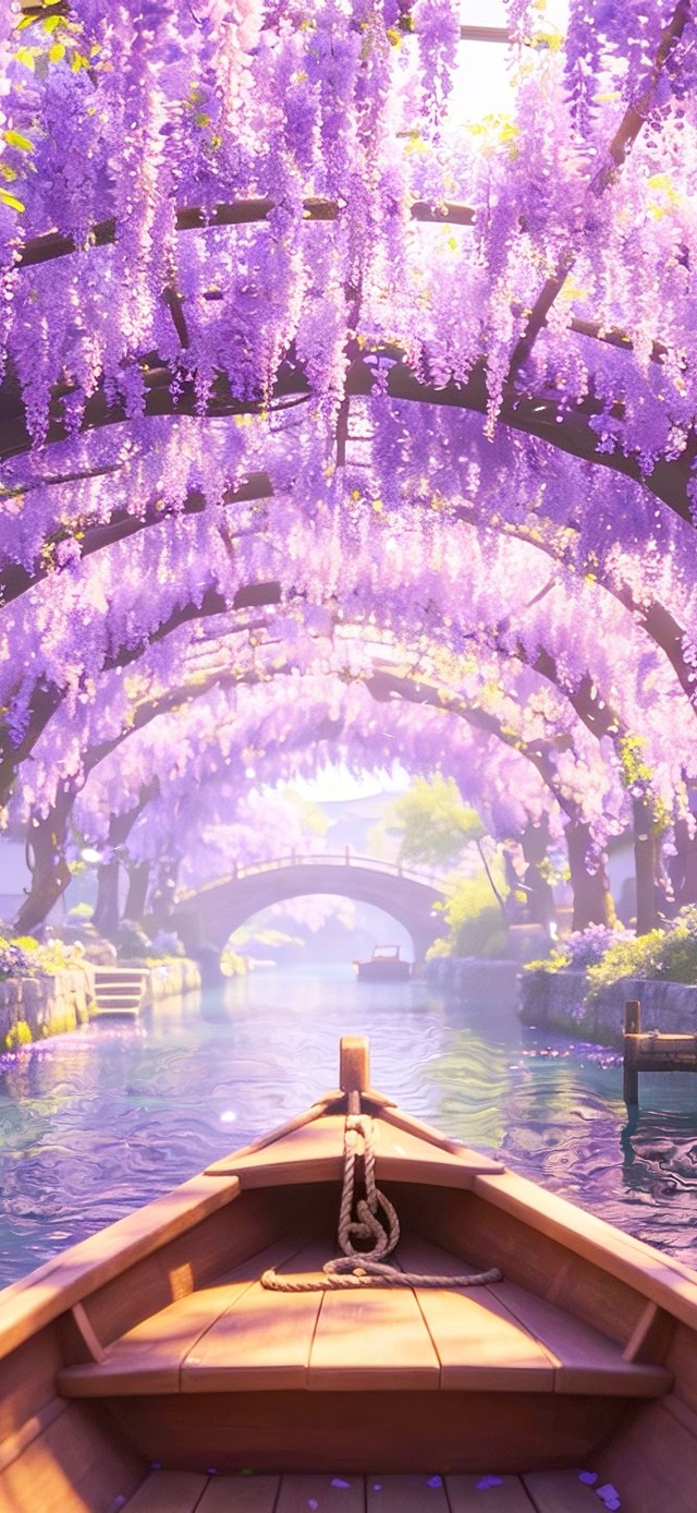 水上紫藤花长廊