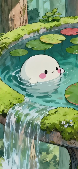 治愈团子泡澡
