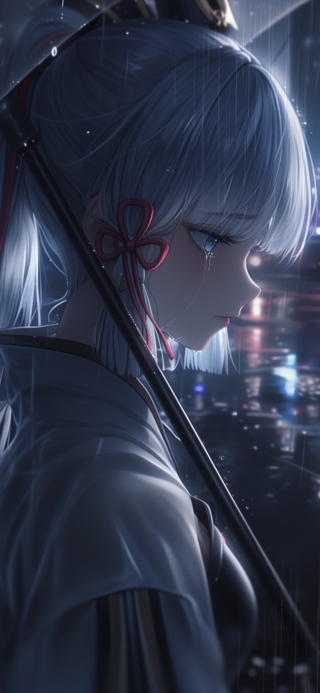 雪墨壁纸丨神里绫华丨雨寂孤身丨