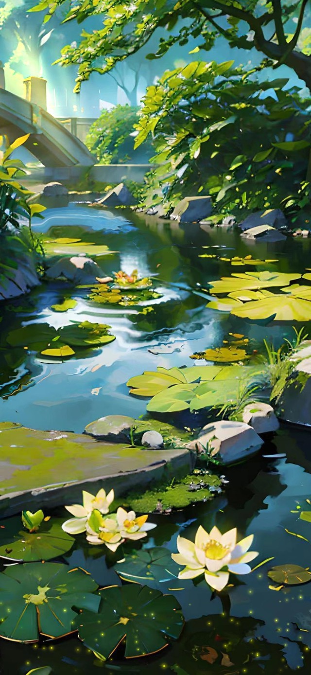 绿色夏日庭院