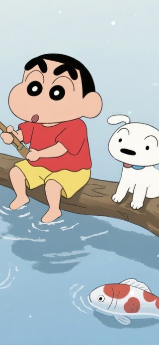 和小新一起钓鱼啦