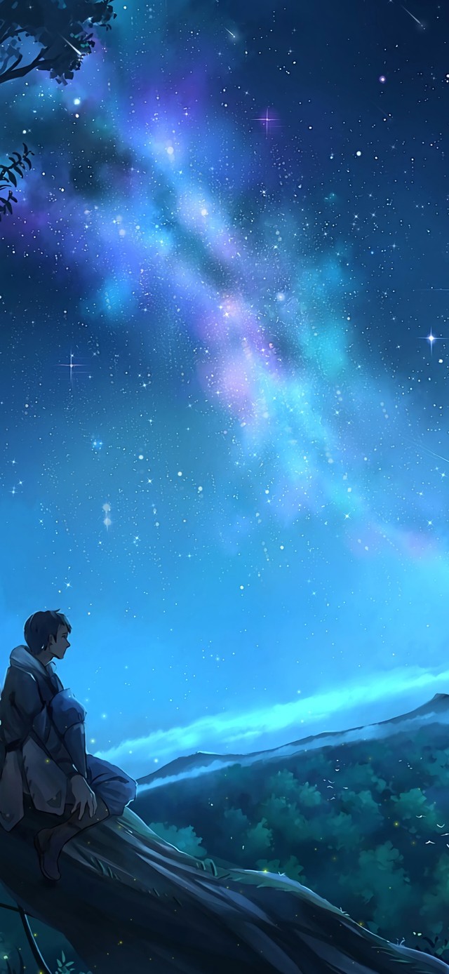 4K星空下的男孩