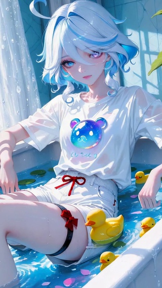 浴缸蓝发少女芙宁娜