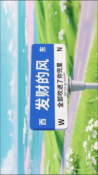 发财的风路牌