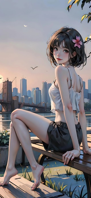 海边可爱女孩
