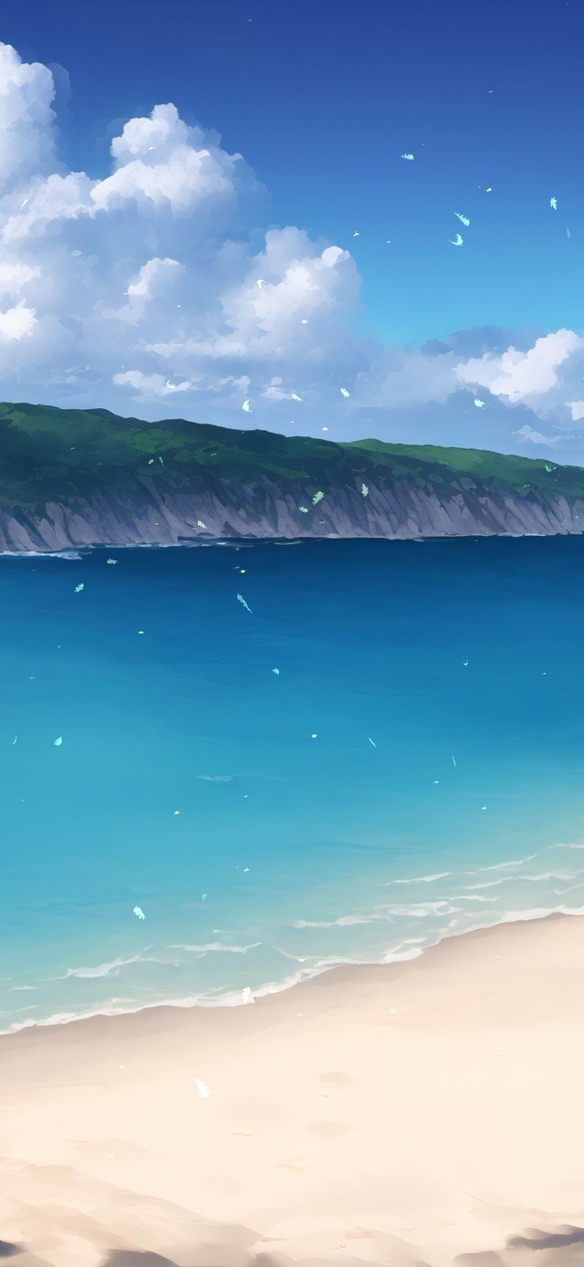 蓝色夏日海边
