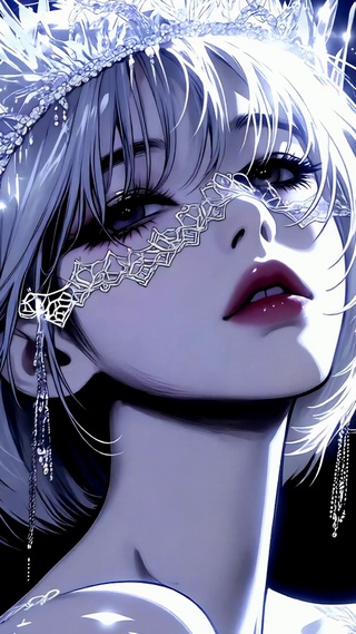 冰晶王冠冷艳美少女