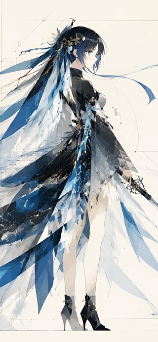 秧秧·玄翎-4k几何抽象插画