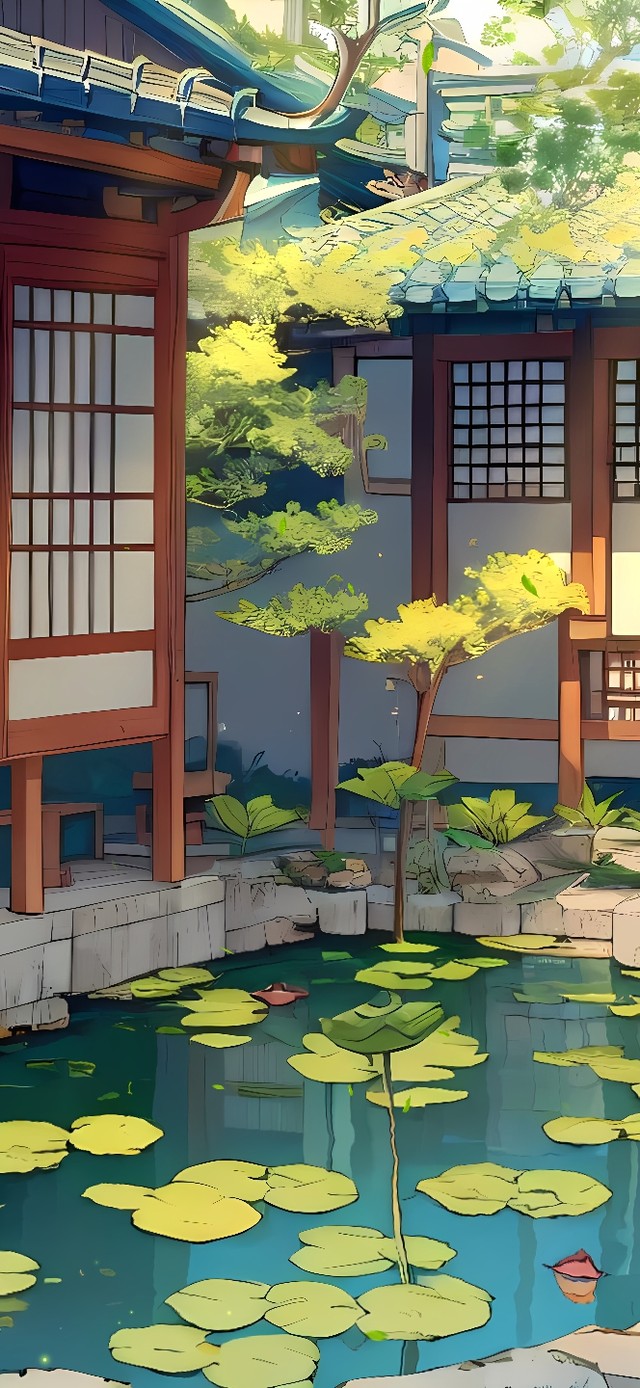 清新小荷庭院