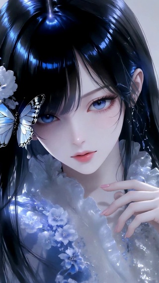 蓝蝶清冷二次元美少女