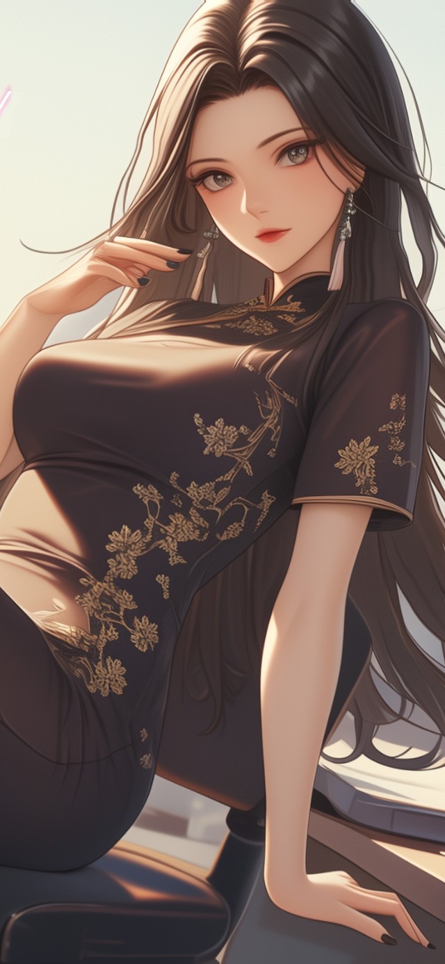 秀发飘飘长腿气质美女