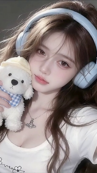 耳机少女的心爱玩偶