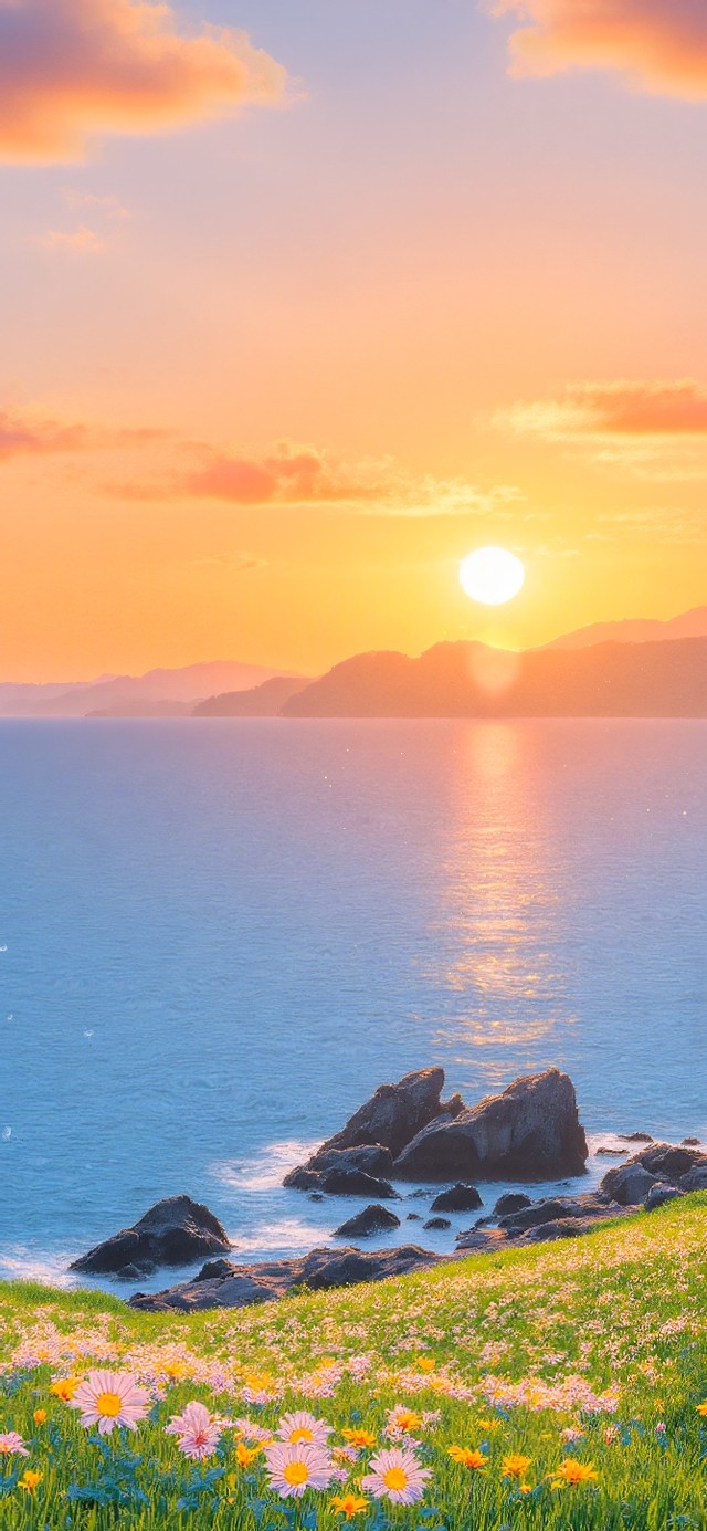 海岸线的黄昏
