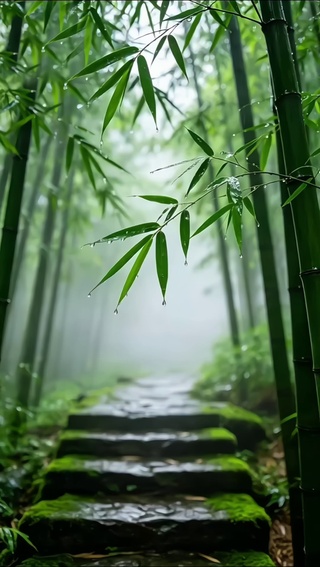 雨栖竹