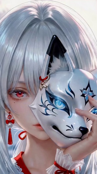 狐面月下少女