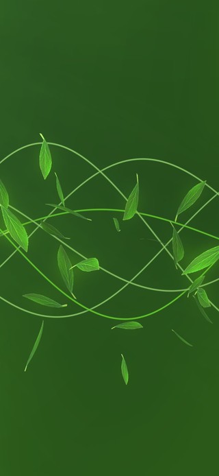 绿色树叶飞舞粒子线