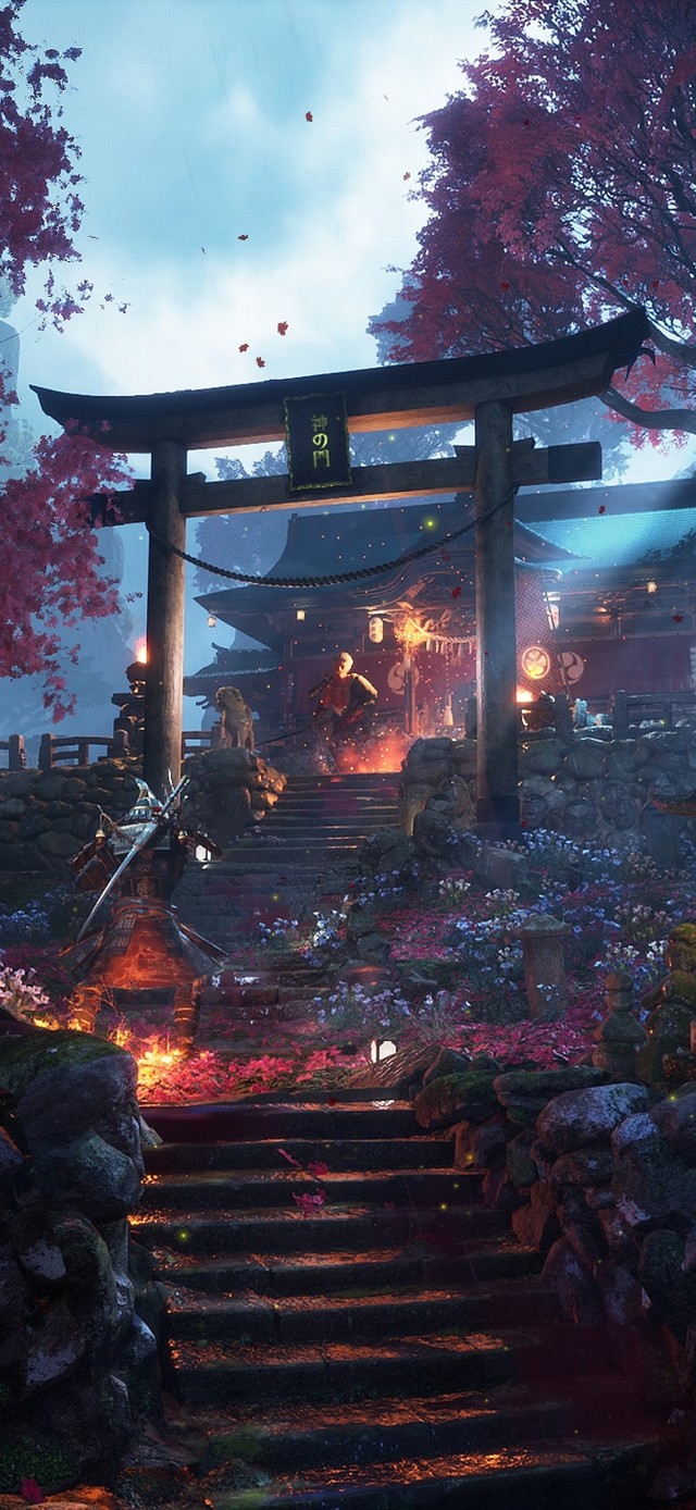 4K古风落叶神社