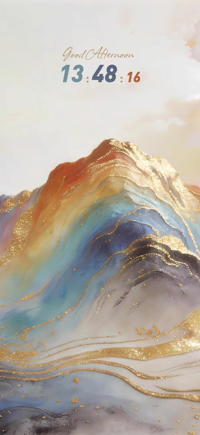 4K霓虹七彩数字山河