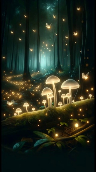 星星点点发光蘑菇